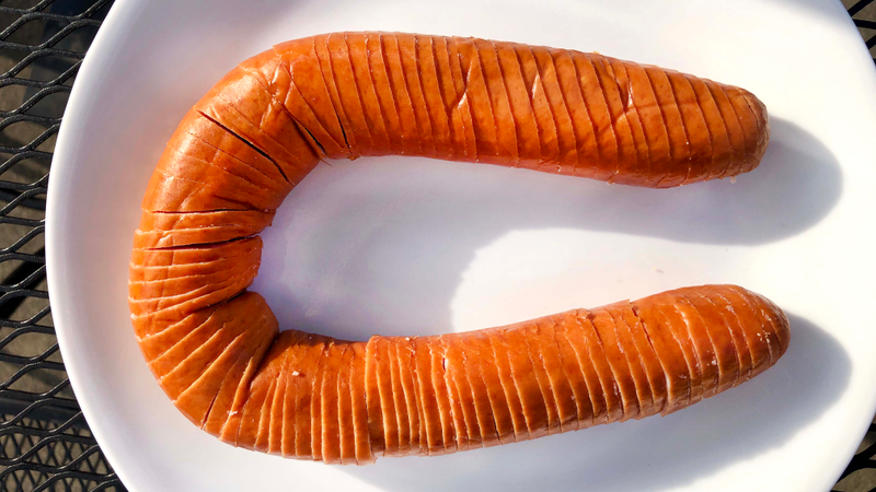 Illustration for article titled Hasselback Kielbasa makes you proud to be an American
